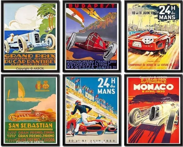 Motor Racing Cars Posters Prints A4A3 F1 Grand Prix TT GP Garage Le Mans Art 24