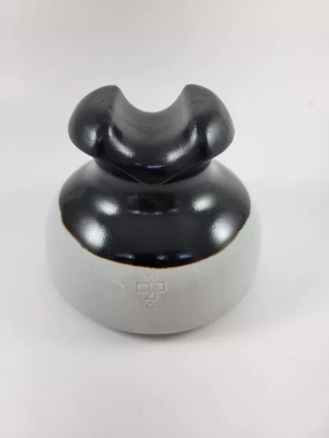 Vintage Brown/Gray Ceramic Porcelain Insulator Large Diameter