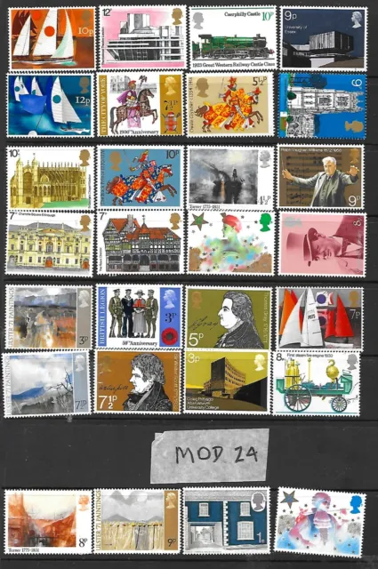 Stamps Great Britain  QEII decimal issues, mint unhinged X 28 VALID FOR POSTAGE.