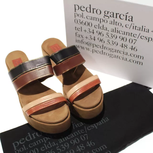 Pedro Garcia NWD Nury Platform Strappy Sandals Size 37.5 US 7.5 in Multi Leather