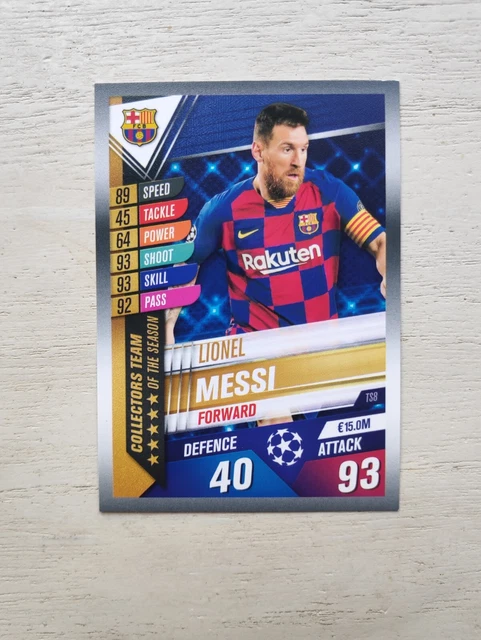 MESSI TOPPS MATCH Attax 100 Clubs Mint condition no panini blue