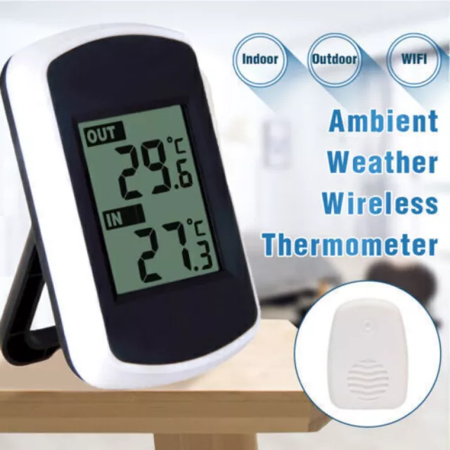 Wetterstation Thermometer Funk Thermometer mit Innen Außentemperatur Sensor DE