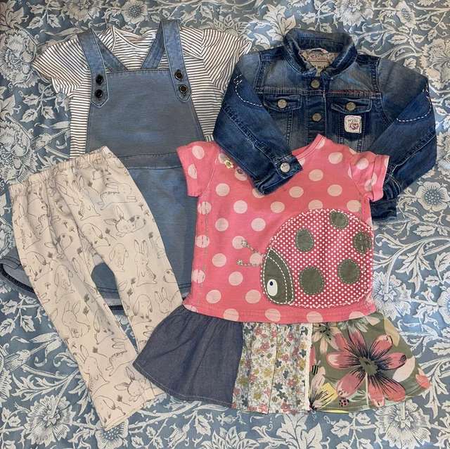 Baby Girls 12-18 Months 1-2 Years Next 5 Item Bundle Denim Jacket Pinafore Play