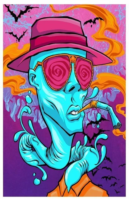 Art Print, Hunter S Thompson Fear Art, Loathing Las Vegas Original Artwork