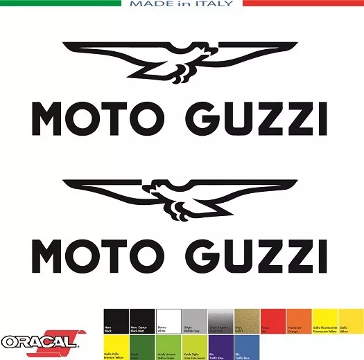 2 ADESIVI MOTO GUZZI AQUILA DX+SX mm.55x20 CASCO STICKERS KLEBSTOFFE PEGATINAS