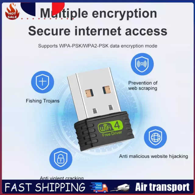 2.4GHz USB WIFI Network Card Free Drive USB Dongle Wi-Fi Adapter for PC Laptop F