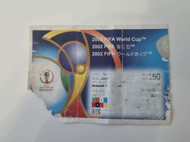 Denmark v England Japan 2002 World Cup Ticket Stub