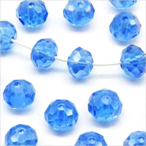 Lot de 20 Perles à Facettes Rondelles en cristal 8x6mm Bleu Saphir
