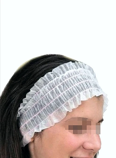 FASCIA PER CAPELLI MONOUSO IN Polipropilene BIANCA 3 ELASTICI 100PZ