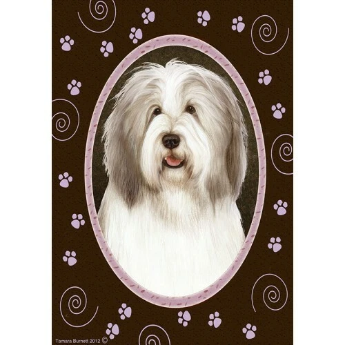 Paws Garden Flag - Fawn and White Bearded Collie 174831