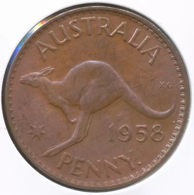 Australia 1958(p) One Penny 1d Elizabeth II - Choice Uncirculated