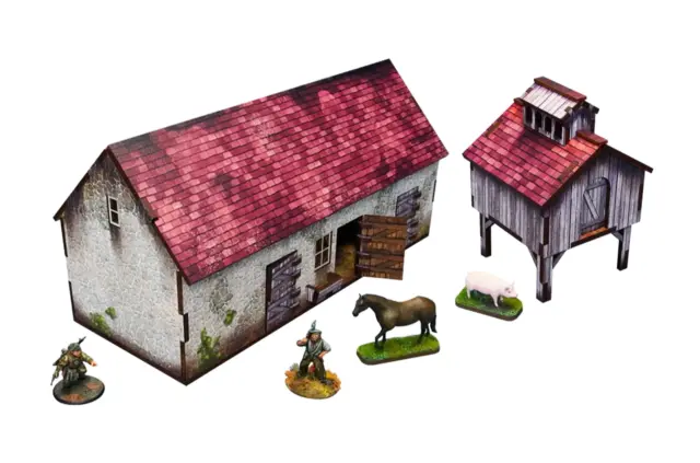 Warlord Games Bolt Action Pre-Painted WWII Normandy Stable with Dovecote