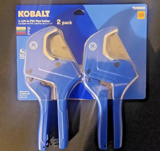 Kobalt PVC PEX Pipe Cutter Ratchet Style , Metal Jaws,  2 PACK, Model # 5269656