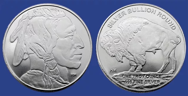 USA Medaille American Buffalo / Indianerkopf, 1 oz. Silber 999, Prägefr. -RAR-