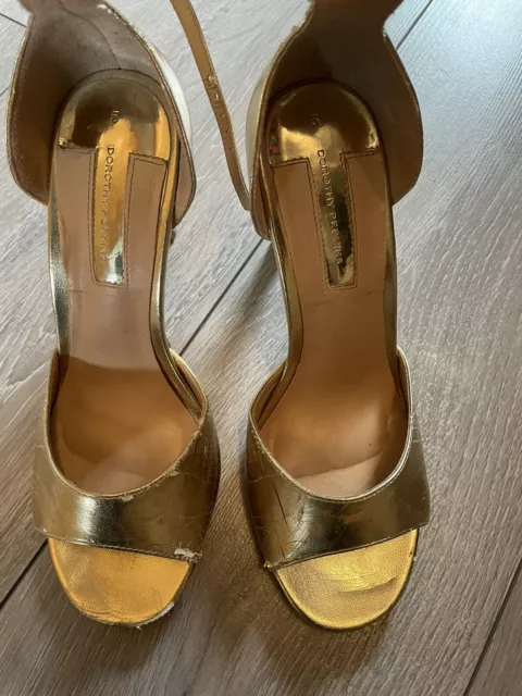 Gold Strapping Heels Well Worn