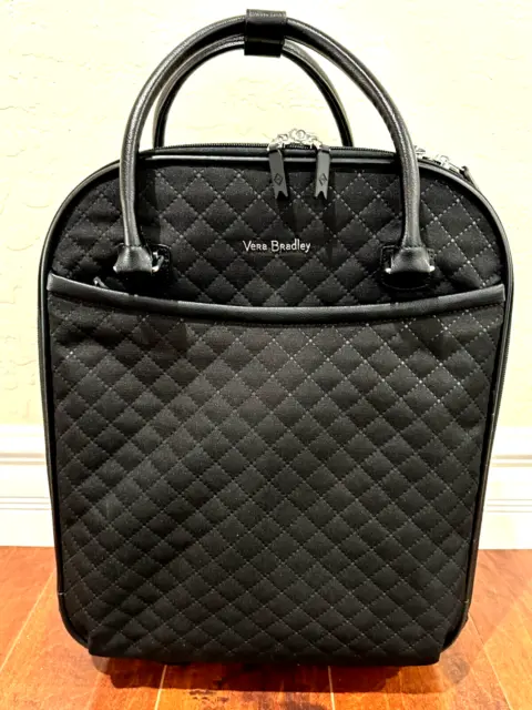 Vera Bradley Softside Underseat Rolling Work Bag Black Carry on suitcase