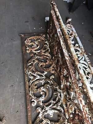 3 vintage c1930/40 metal porch supports decorative detail w brackets 8’ 9” x 13” 6