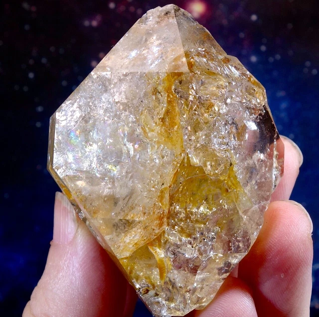 68g Rare Large Golden Healer Herkimer Diamond Quartz Crystal, New York 💎✨