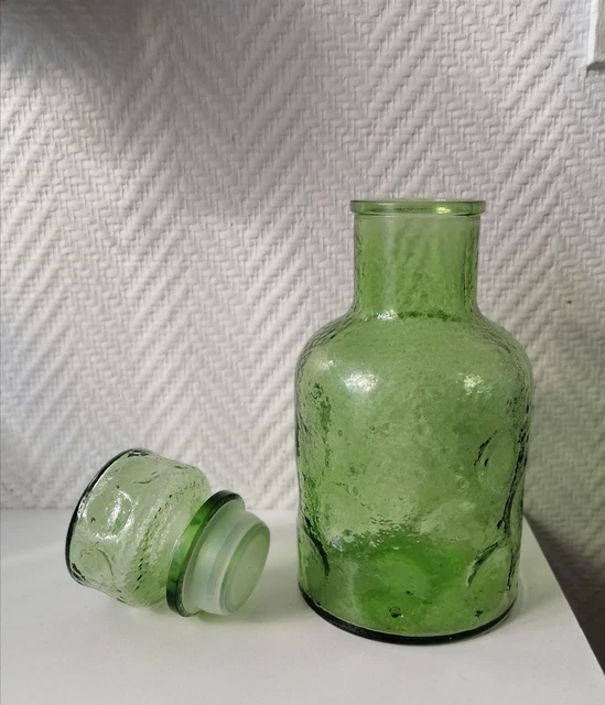 Ancienne Carafe en verre avec son bouchon 1 litre