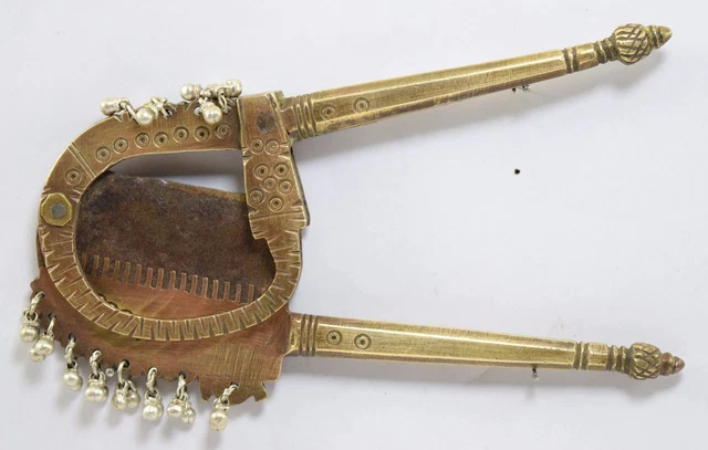 Antique Indian Collectible Brass Betel Nut Cutter Chiming Bells Decor.i12-197 2