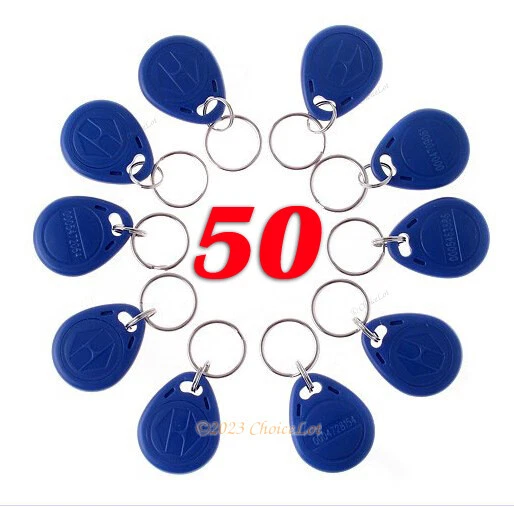 50 pezzi transponder RFID blu impermeabile 125 kKhz ID controllo accessi portachiavi