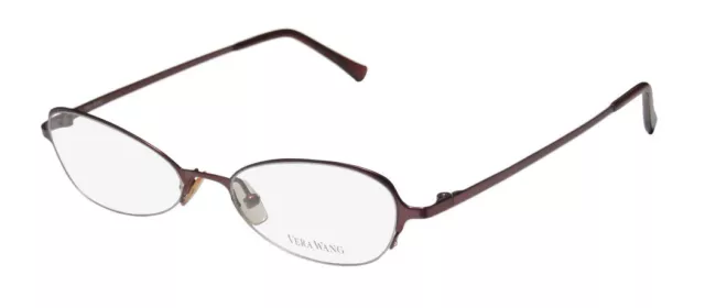 New Vera Wang V100 Eyeglasses Womens 49-17-135 Wi Metal Purple Half-Rim Cat Eye