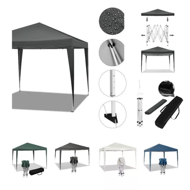 3x3m Faltpavillon wasserabweisend Pop-up Pavillon UV50+ Gartenzelt mit Tasche