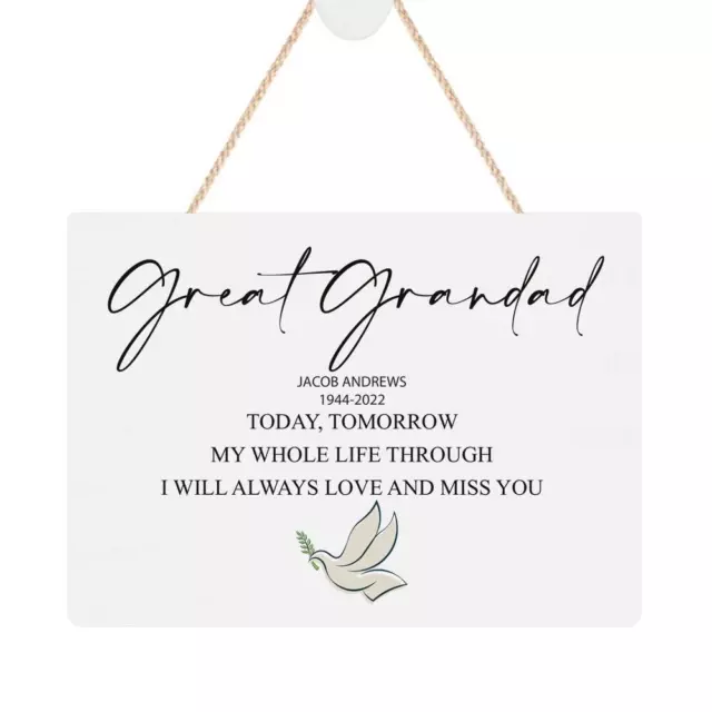 Personalisierte großartige Grandad Remembrance Memorial Aufbewahrungsplakette BBH-28