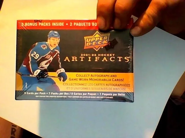 2021-22 upper deck artifacts hockey blaster box   RC Cole Caufield