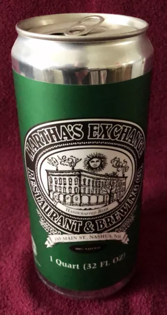Martha's Exchange Brewing, Salem NH, 32 Oz Growler Beer Can