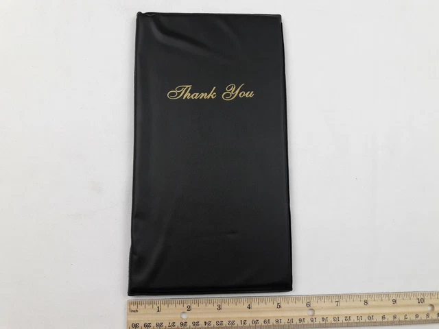 NEW, Pack of 20 Black 5.5” x 10” Guest Check Card Holder w/ Receipt & Card Slots