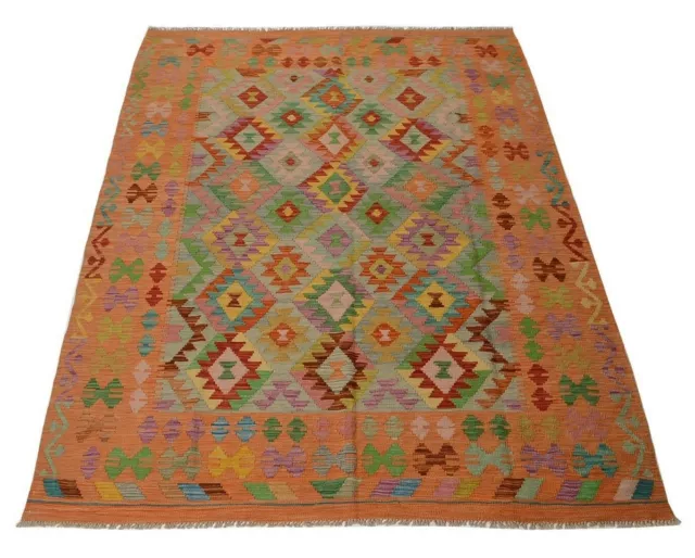 Afghan Kelim 246 X 181 CM Tissés à la Main Orient Neuf Multicolor Couleur Pastel