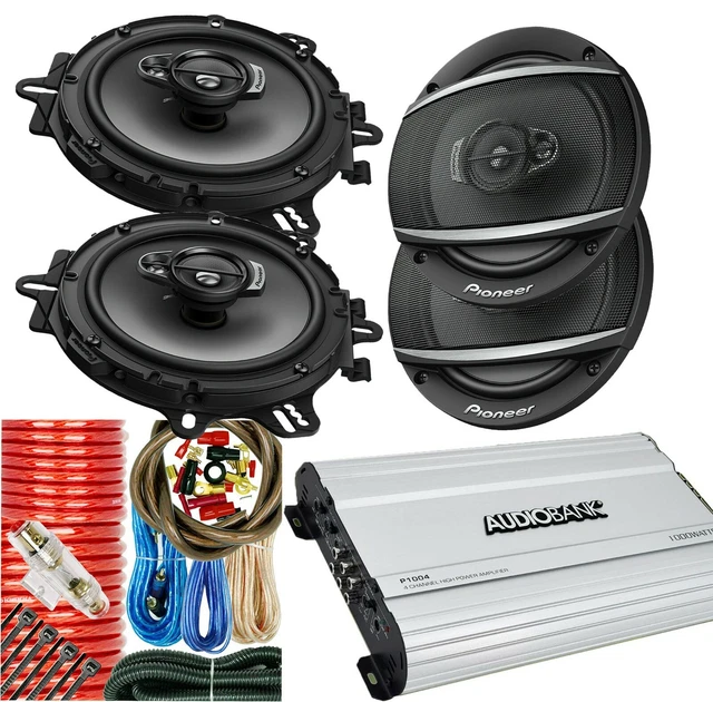 4X PIONEER 640W 6.5" Car STEREO Speakers Audiobank 1000W 4CH Amplifier