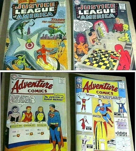 Replica Covers BRAVE AND BOLD #28+JUSTICE LEAGUE 1+ADVENTURE COMICS 247+300 NO C