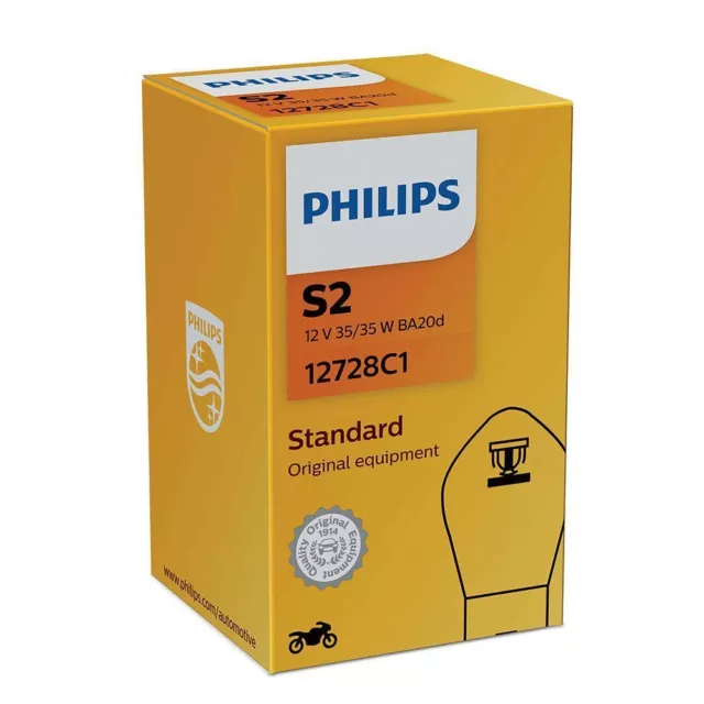 S2 Philips Vision Moto 35/35W 12V Lampadine Fari Alogeni 12728C1 Single