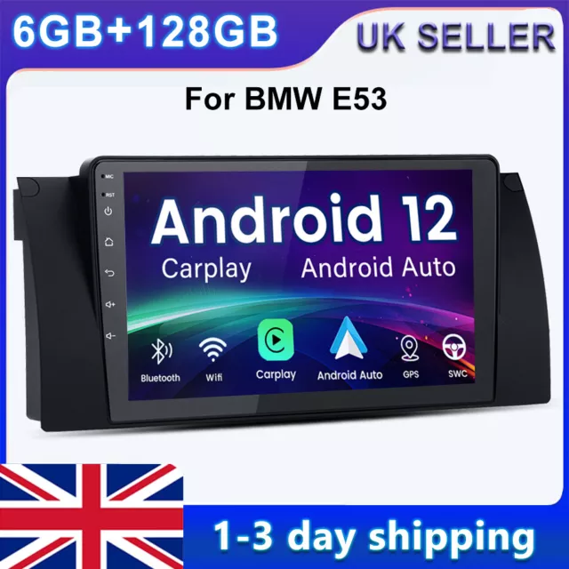 Car Radio For BMW E53 9" Android 12.0 Carplay USB BT Stereo WIFI GPS 6+128G DAB+