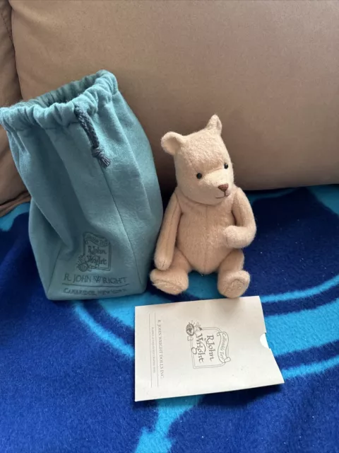 1998 NEW in wool Bag R JOHN WRIGHT  'Silly Old Bear' Winnie the POOH Mohair