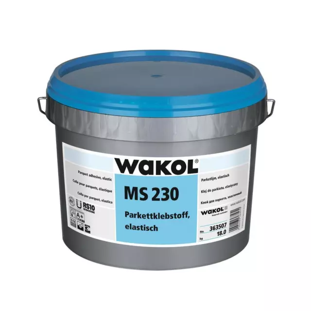 WAKOL MS 230 Parkettklebstoff, elastisch 18 kg, Parkettklebstoff Eimer