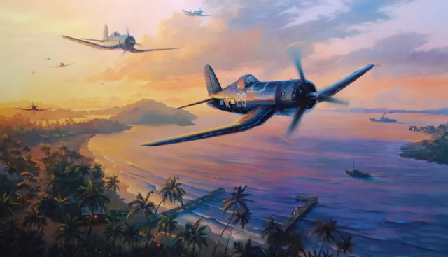 Art Wall Decor ww2 war Retro Vintage Fighter painting printed canvas Giclee