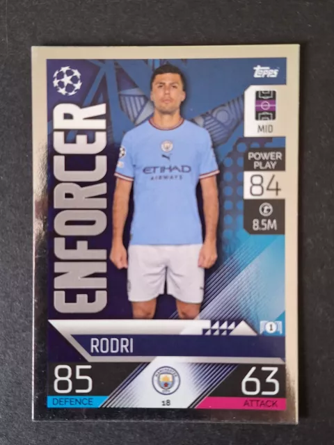 Rodri 18 Manchester Karte Topps Champions League 2022-23 Match Attax