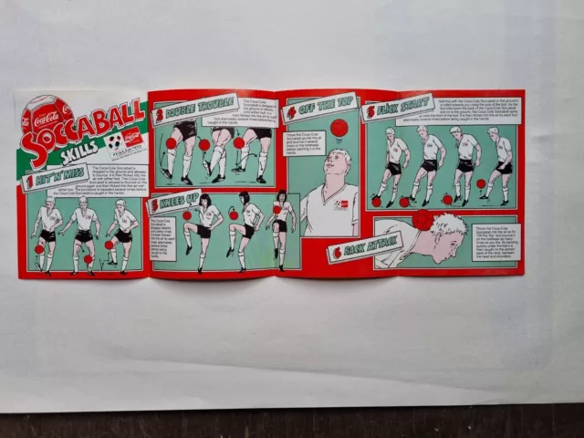 Super Rare Italia 90 Coca Cola Soccaball Skills Leaflet 2