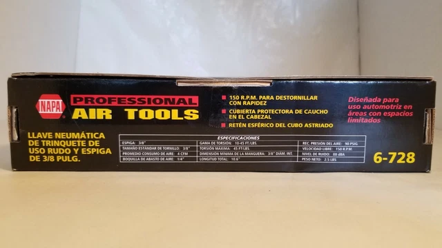Napa Professional Air Tools 3/8" Drive Heavy Duty Air Ratchet 45 ft/lbs 6-728 7