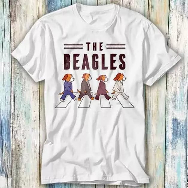T-shirt cane The Beagles Abbey Road Beagle meme regalo maglietta unisex 472