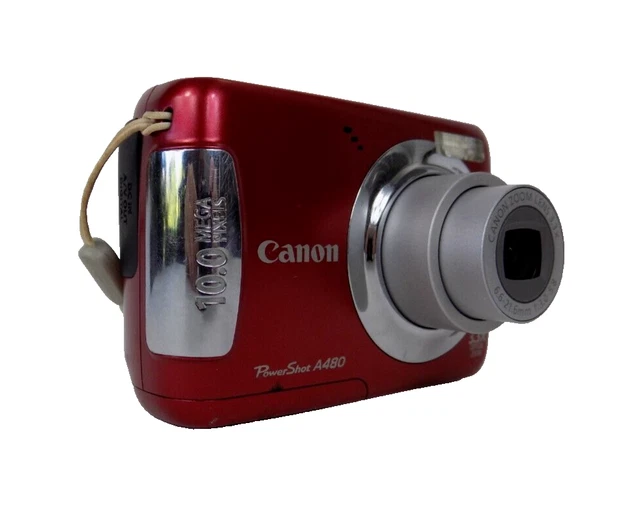 Canon PowerShot A480 PC1351 レッド 電池駆動 Canon PowerShot A480 (Red) 10-megapixel digital camera with