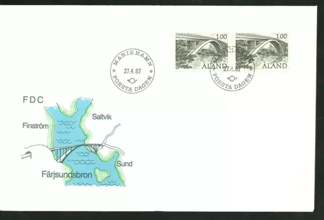 ALAND FDC Bridges - Åland Islands 1987