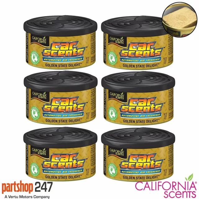 6x Golden State Delight California Scents Air Freshener Home Office Car Van Taxi