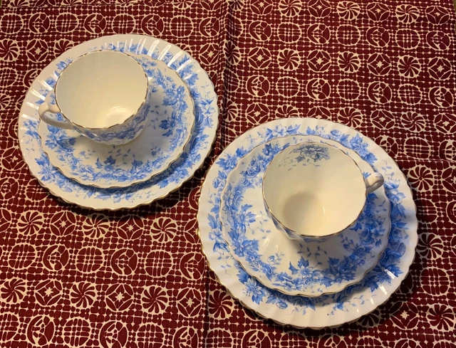 2 ensembles "trio" D.Chapman, porcelaine anglaise ancienne (13)