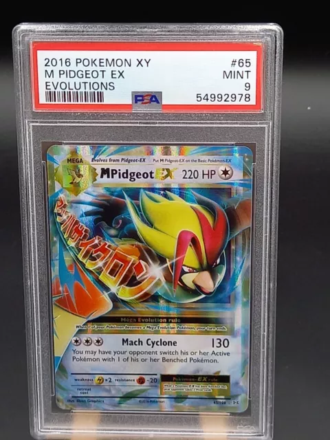 PSA 9 Carte Pokemon M PIDGEOT / ROUCARNAGE 65/108 Mega EX XY12 ENGLISH