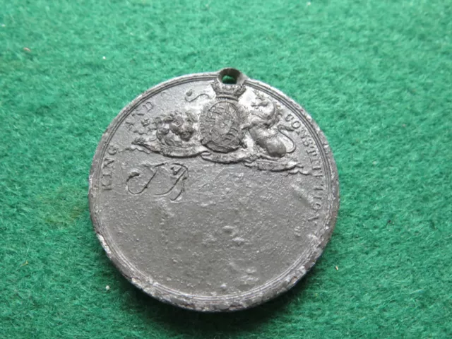 Medal Medallion Glorious & Immortal Memory 1690 King & Constitution Jones Dublin 2