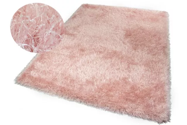 Alfombra peludo suave lanuda alfombra brillo rosa uni